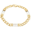 Men 18K Two Tone Gold Chain Bracelet