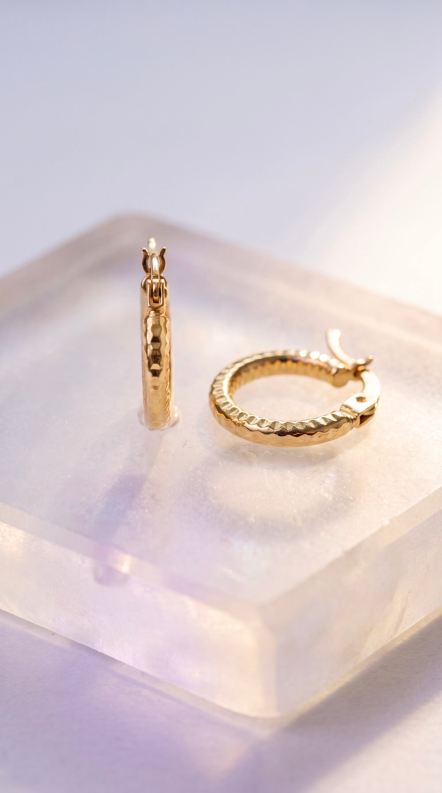 18K Yellow Gold Circle Hoop Earring