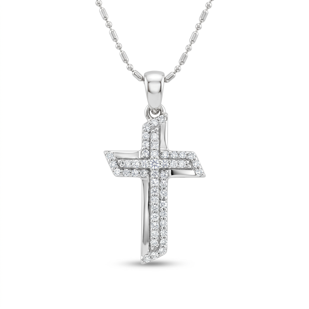 Diamond White Gold Cross Necklace