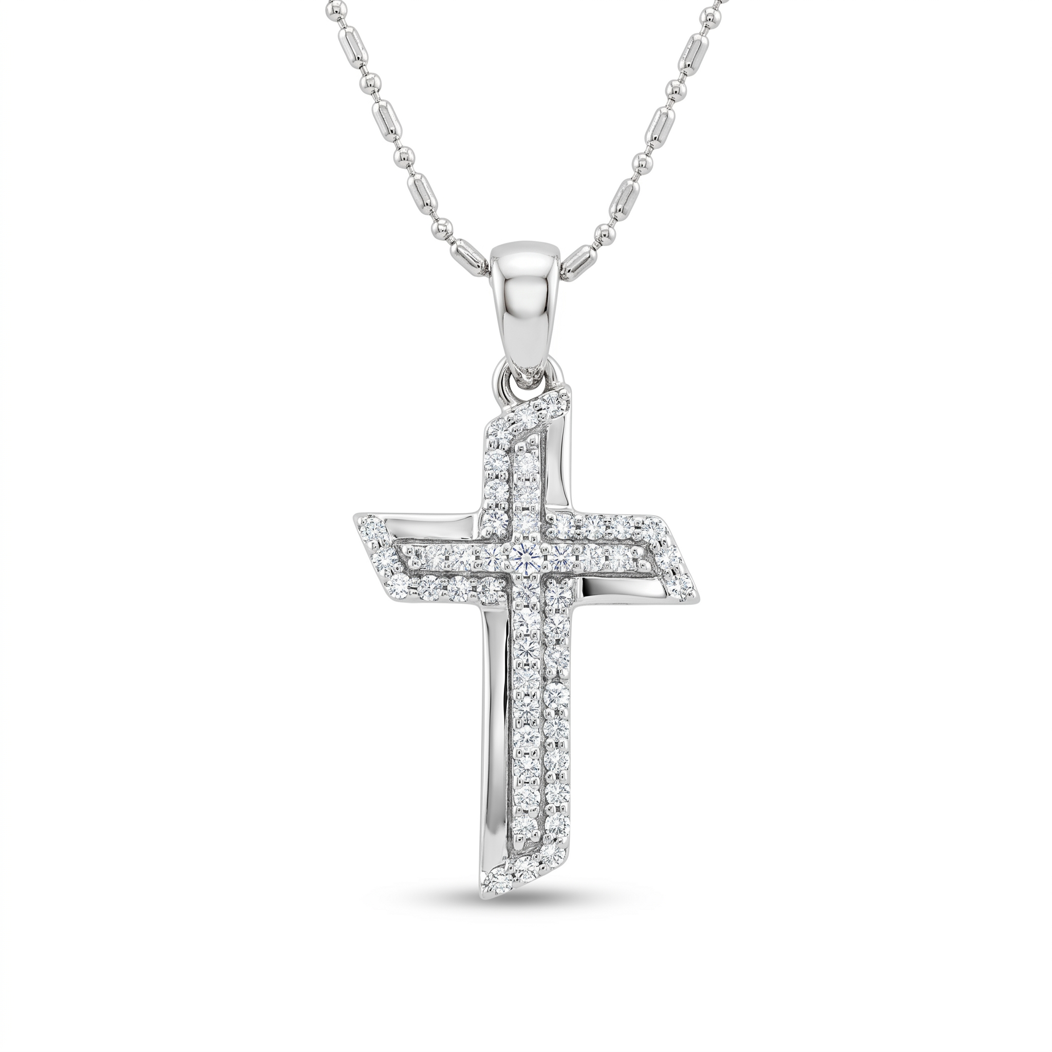 Diamond White Gold Cross Necklace