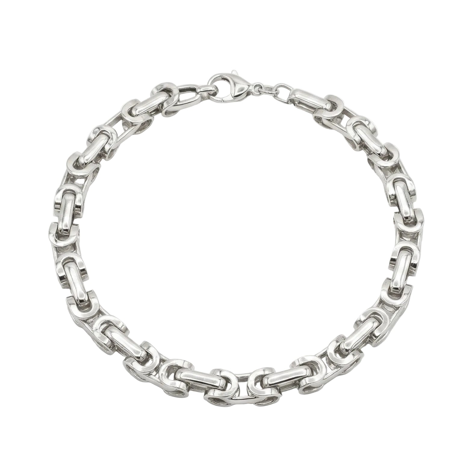 Men 18K White Gold Chain Bracelet