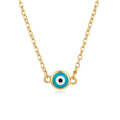 18K Yellow Gold Enamel Evil Eye Necklace