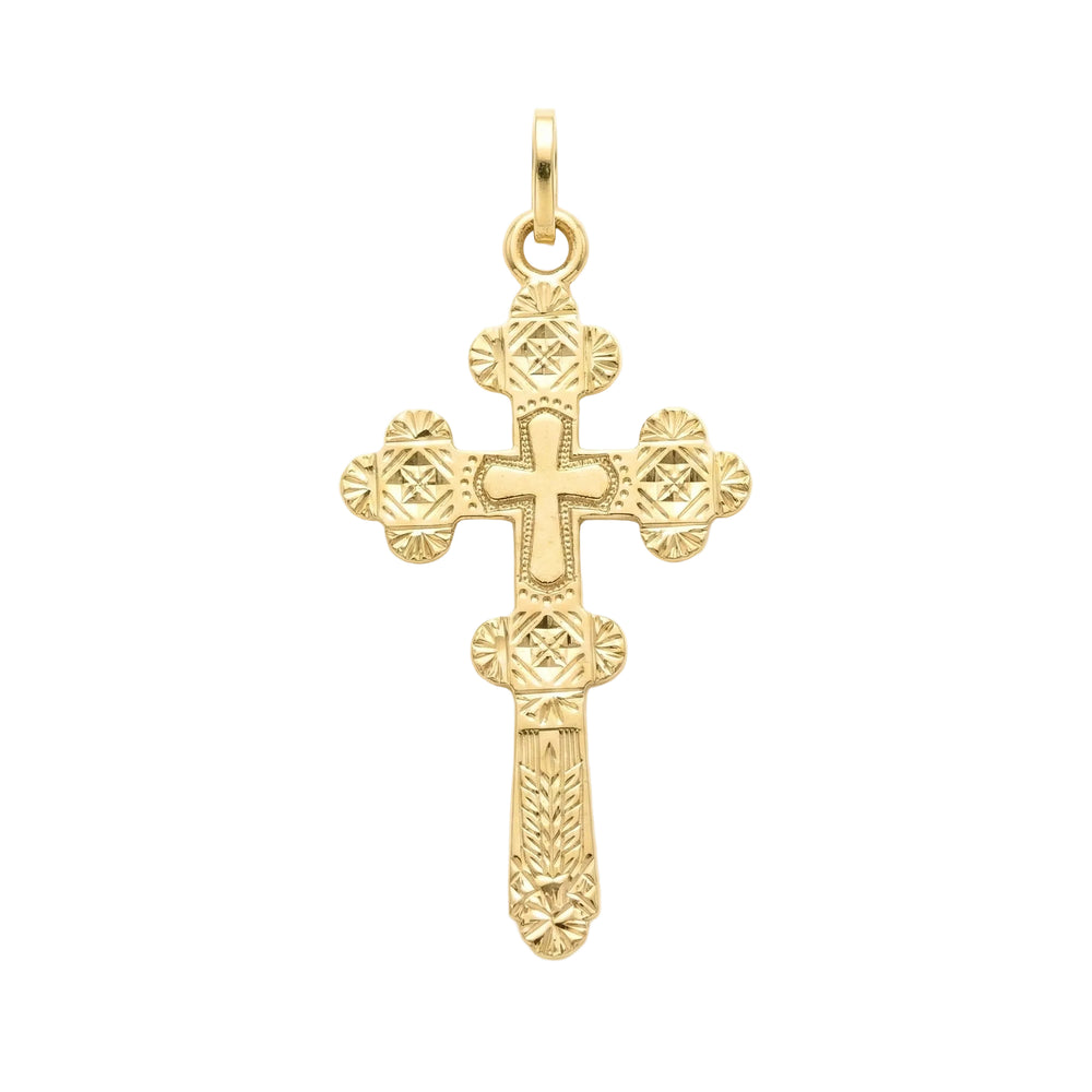 18K Yellow Gold Cross Pendant