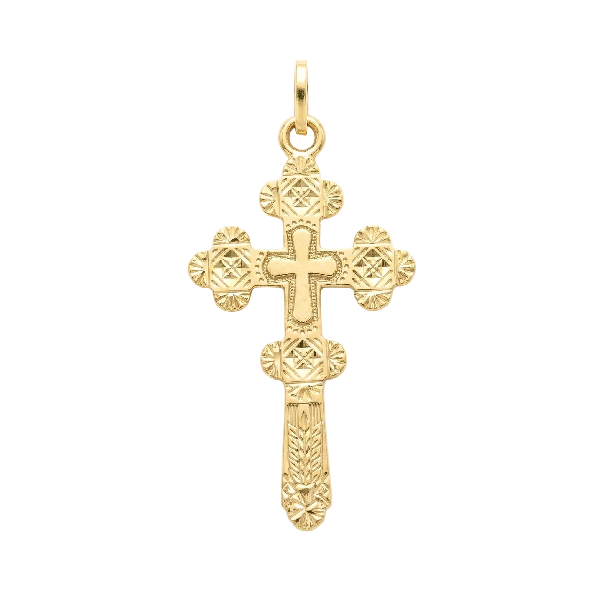 18K Yellow Gold Cross Pendant
