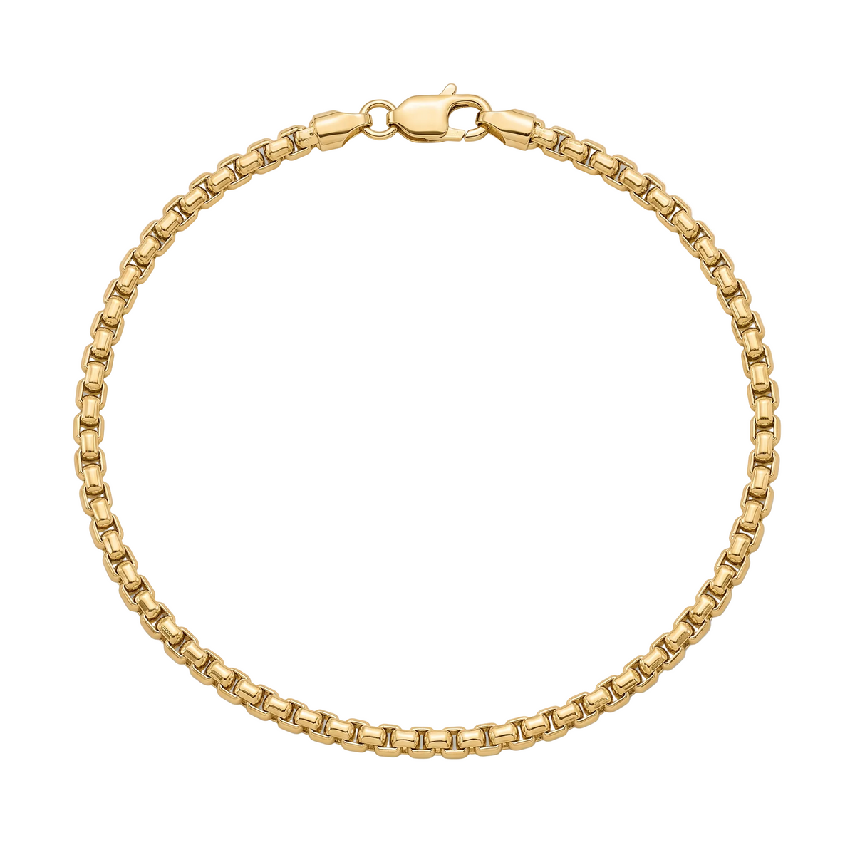 18K Yellow Gold Men's Box Chain Bracelet