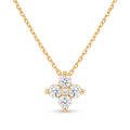 Diamond Yellow Gold Clover Chain Necklace