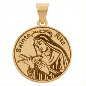 18K Yellow Gold Pendant St. Rita Icon Pendant