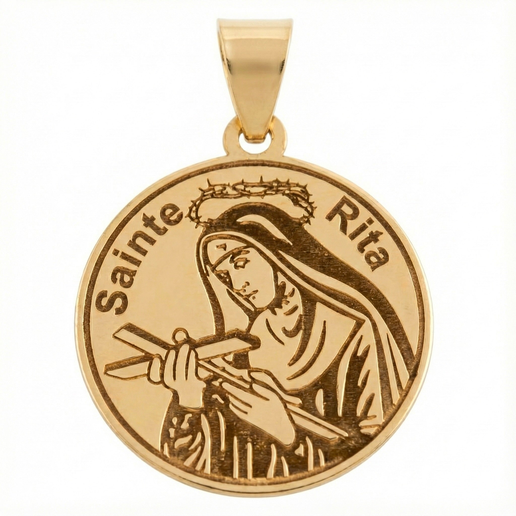 18K Yellow Gold Pendant St. Rita Icon Pendant