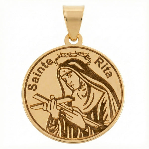 18K Yellow Gold Pendant St. Rita Icon Pendant