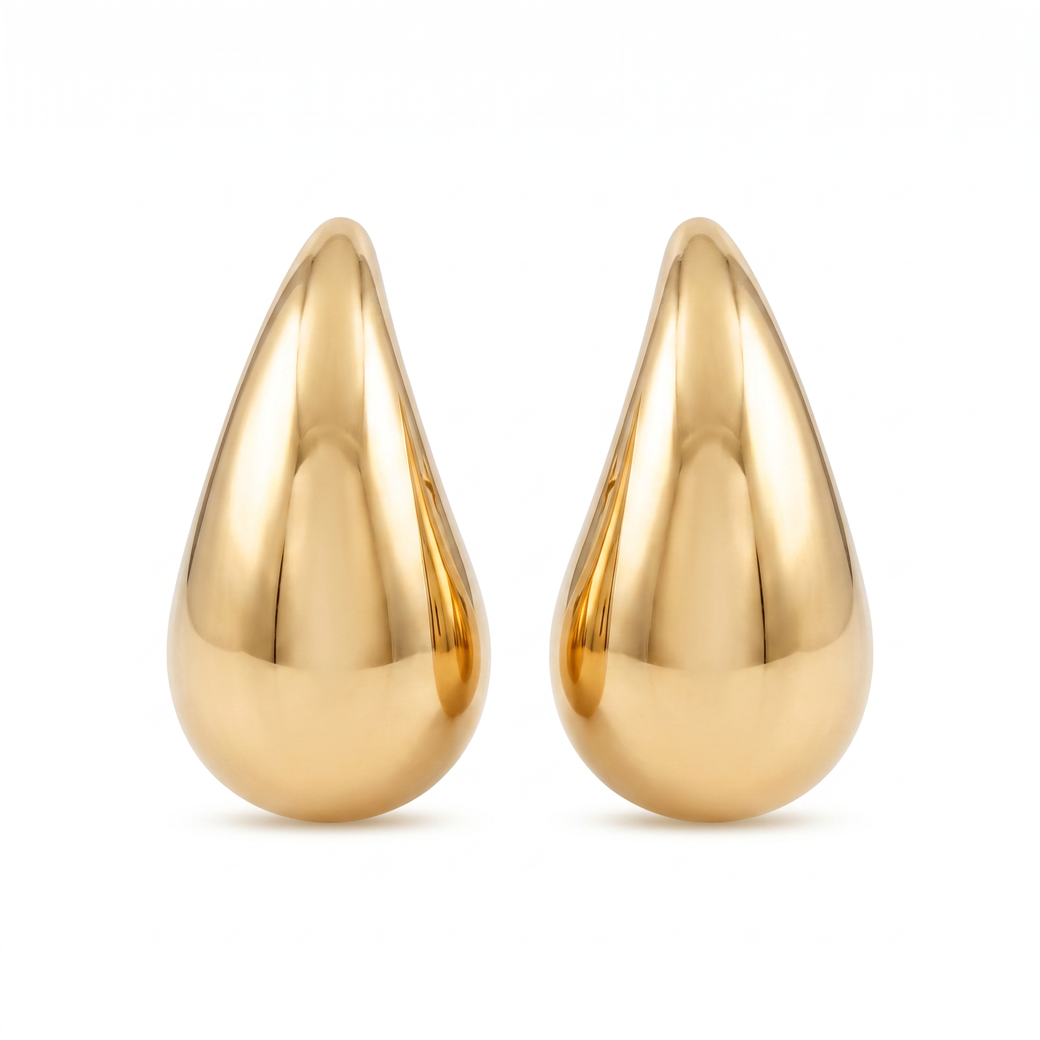 18K Yellow Gold Teardrop Stud Earring