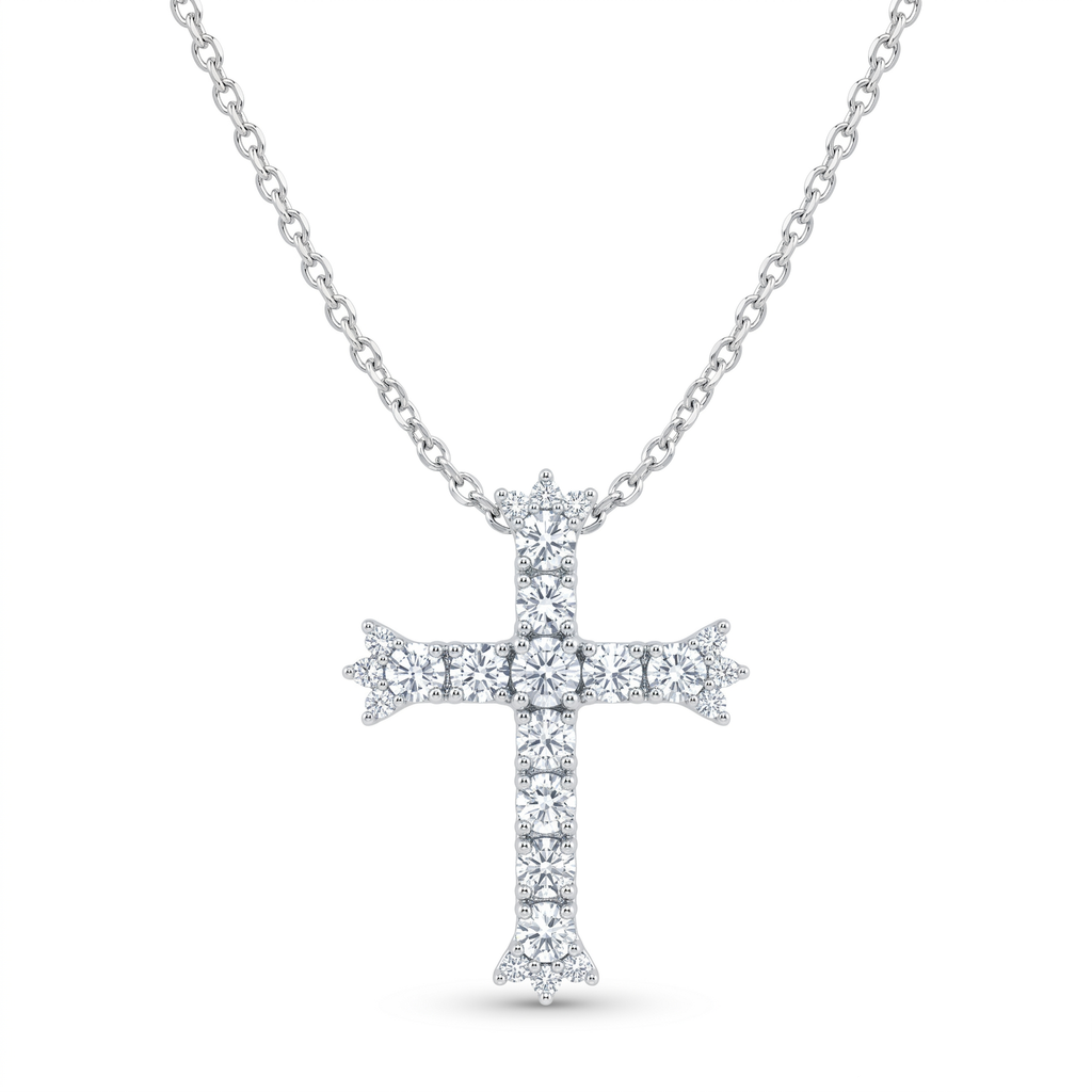 Diamond White Gold Cross Necklace