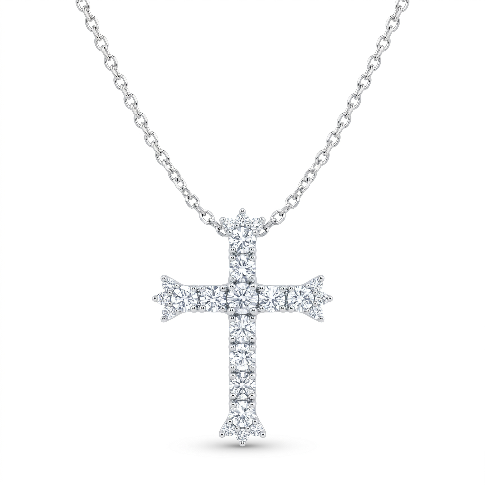 Diamond White Gold Cross Necklace
