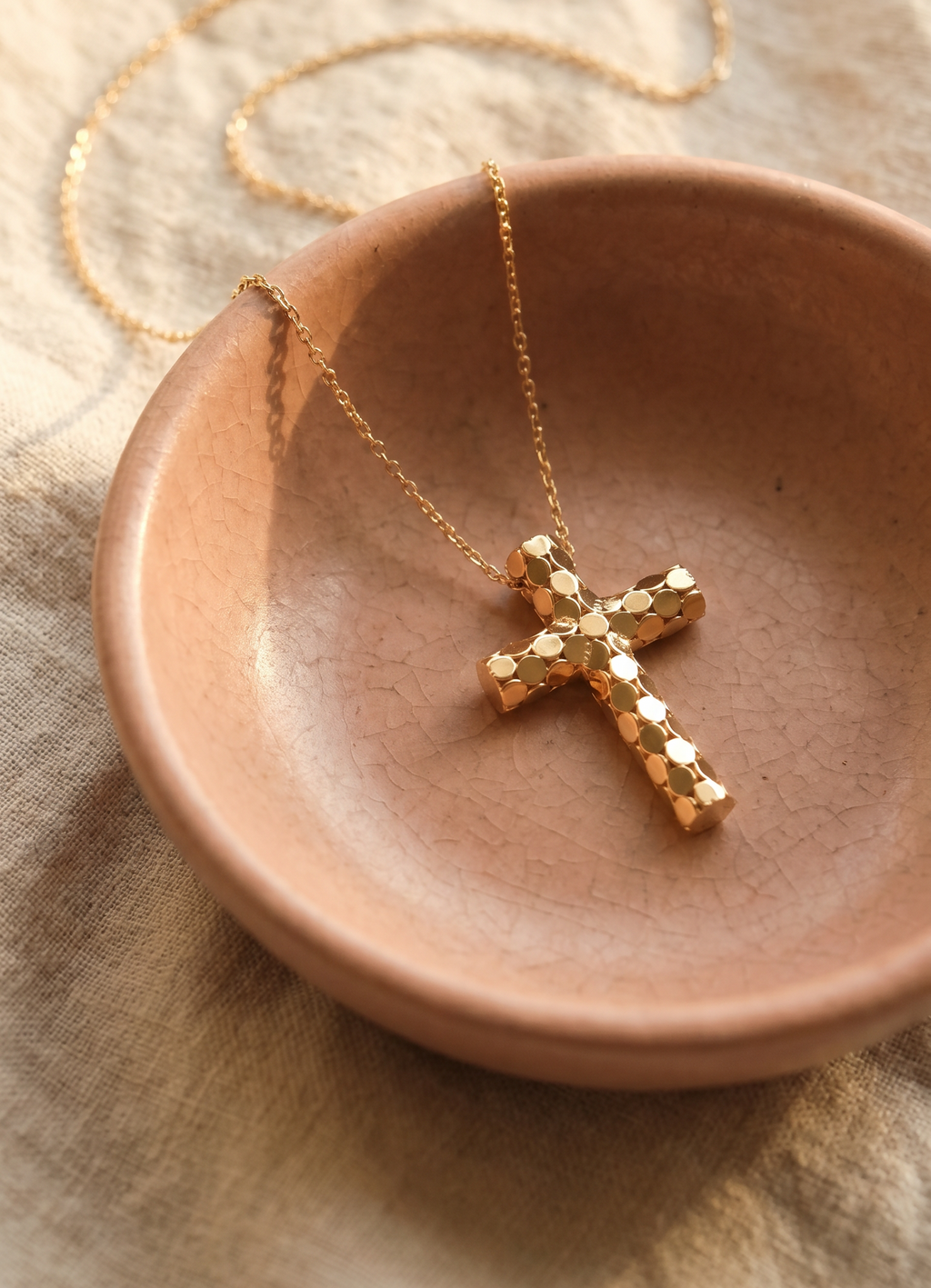 18K Yellow Gold Cross Necklace