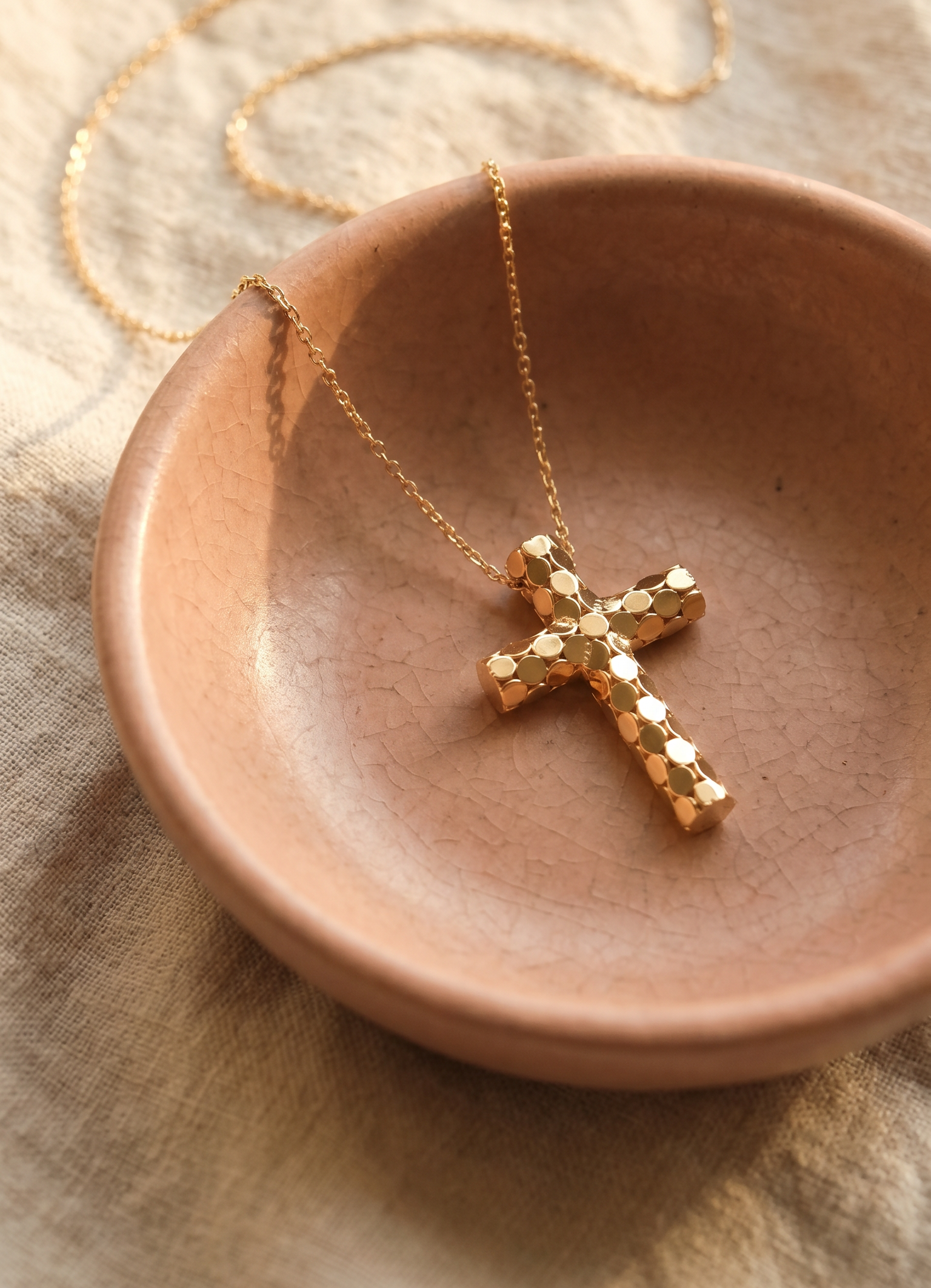 18K Yellow Gold Cross Necklace