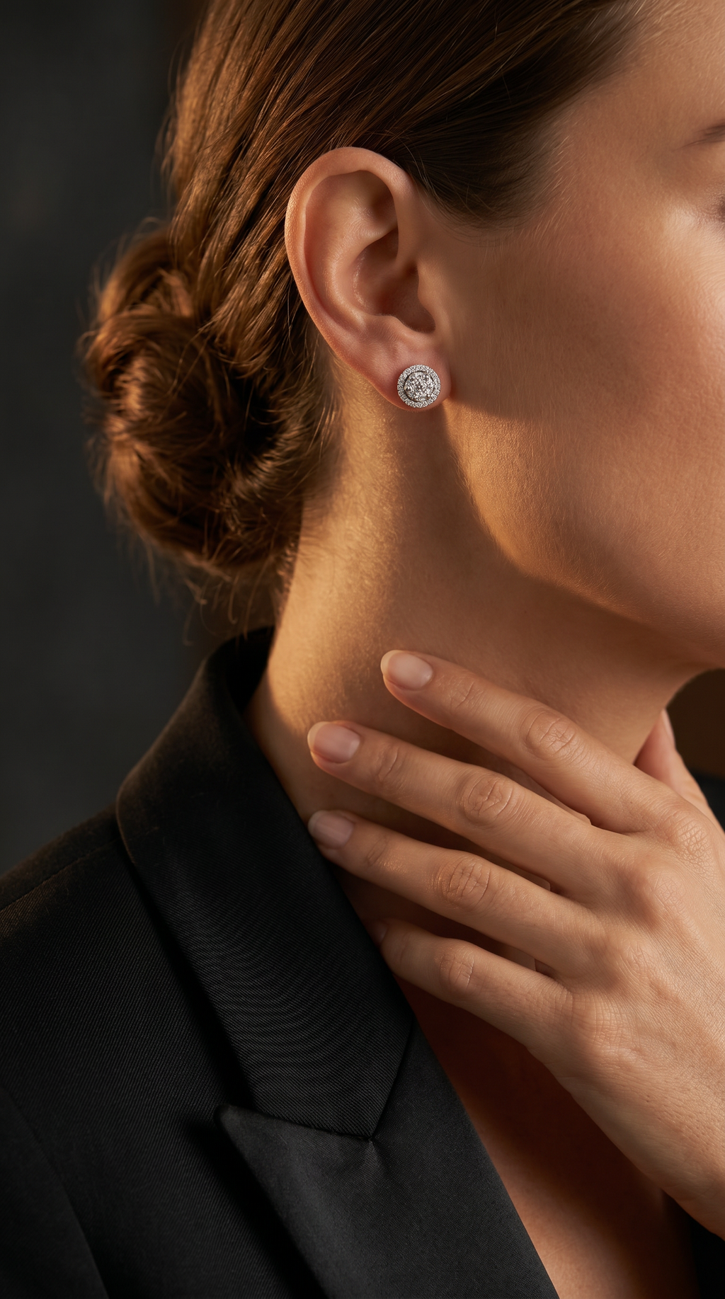 Diamond White Gold Stud Earrings