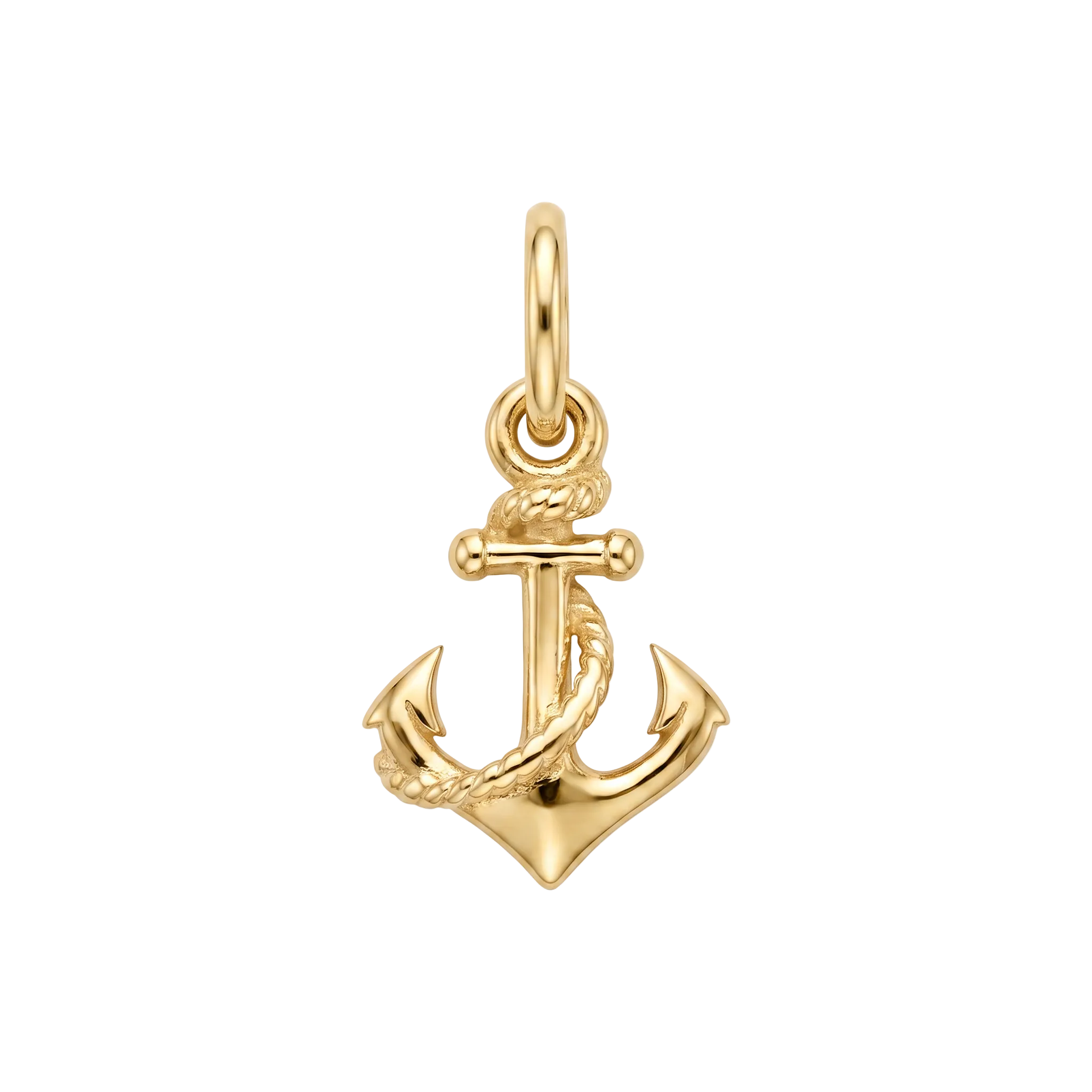18K Yellow Gold Anchor Pendant
