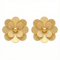 18K Yellow Gold Flower Earrings