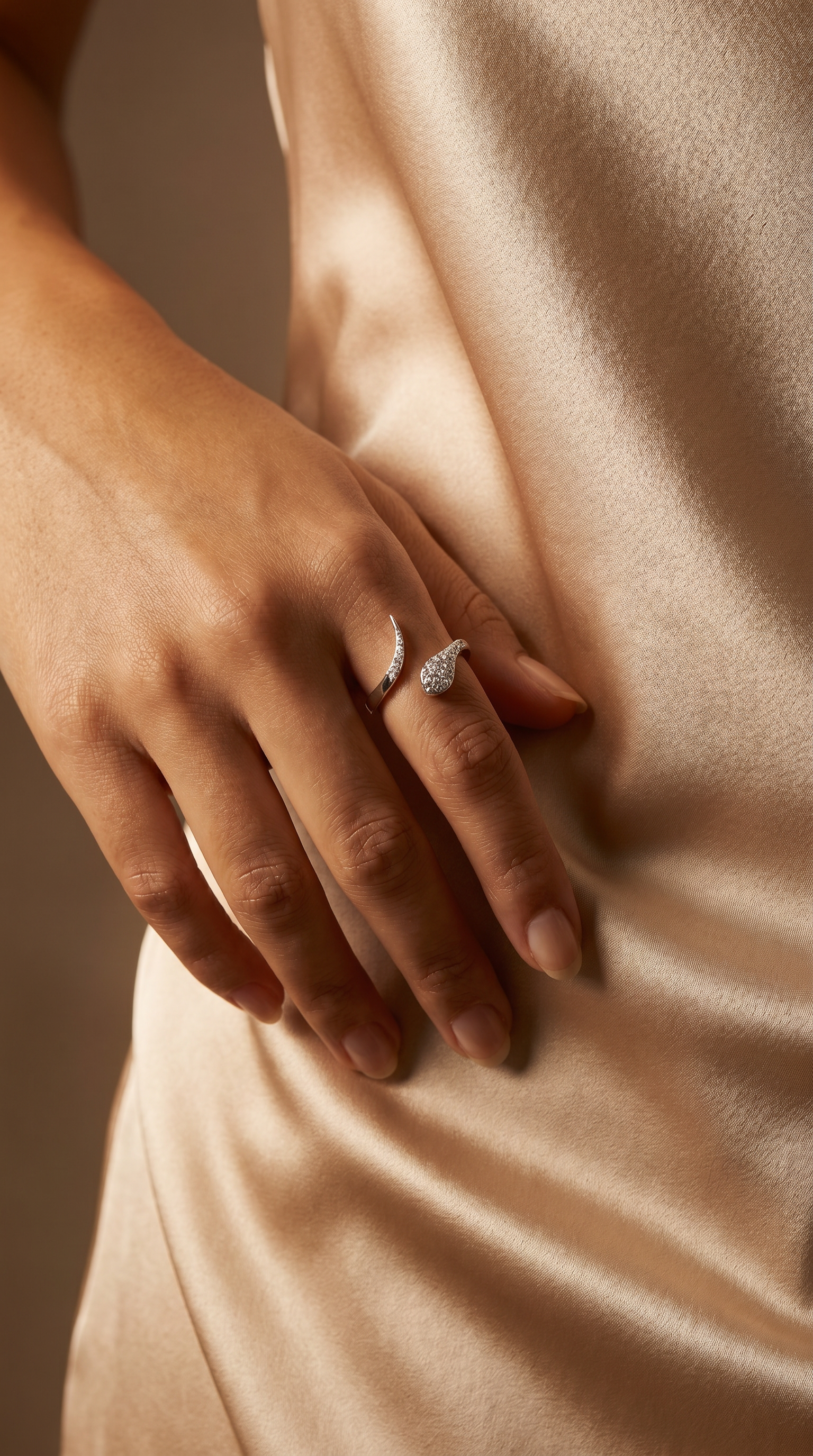 Diamond White Gold Snake Ring