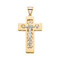 18K Two Tone Gold Crucifix Pendant