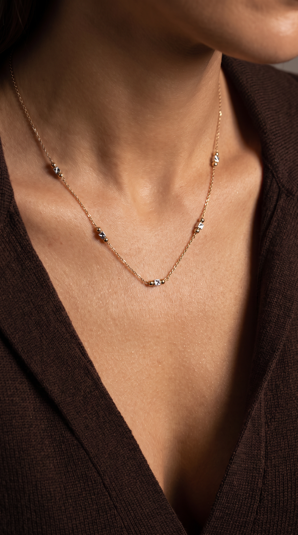 18K Two Tone Gold Necklace