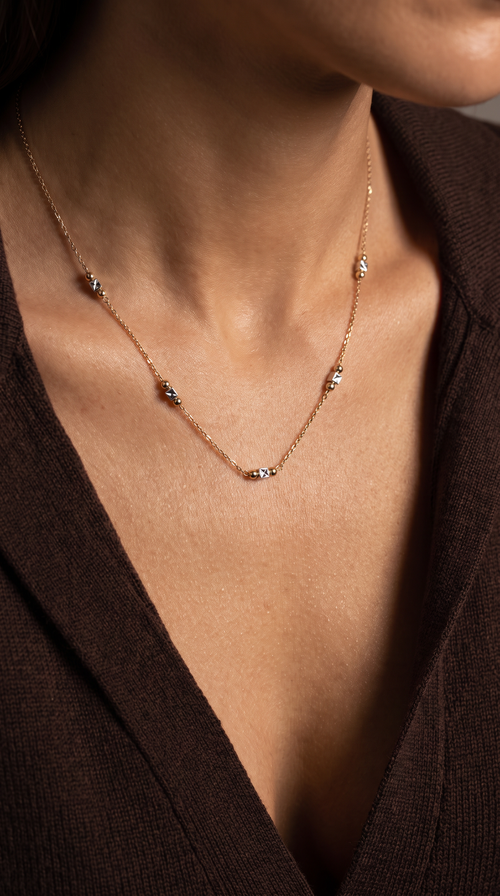18K Two Tone Gold Necklace