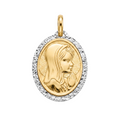 18K Two Tone Gold St. Mary Icon Pendant