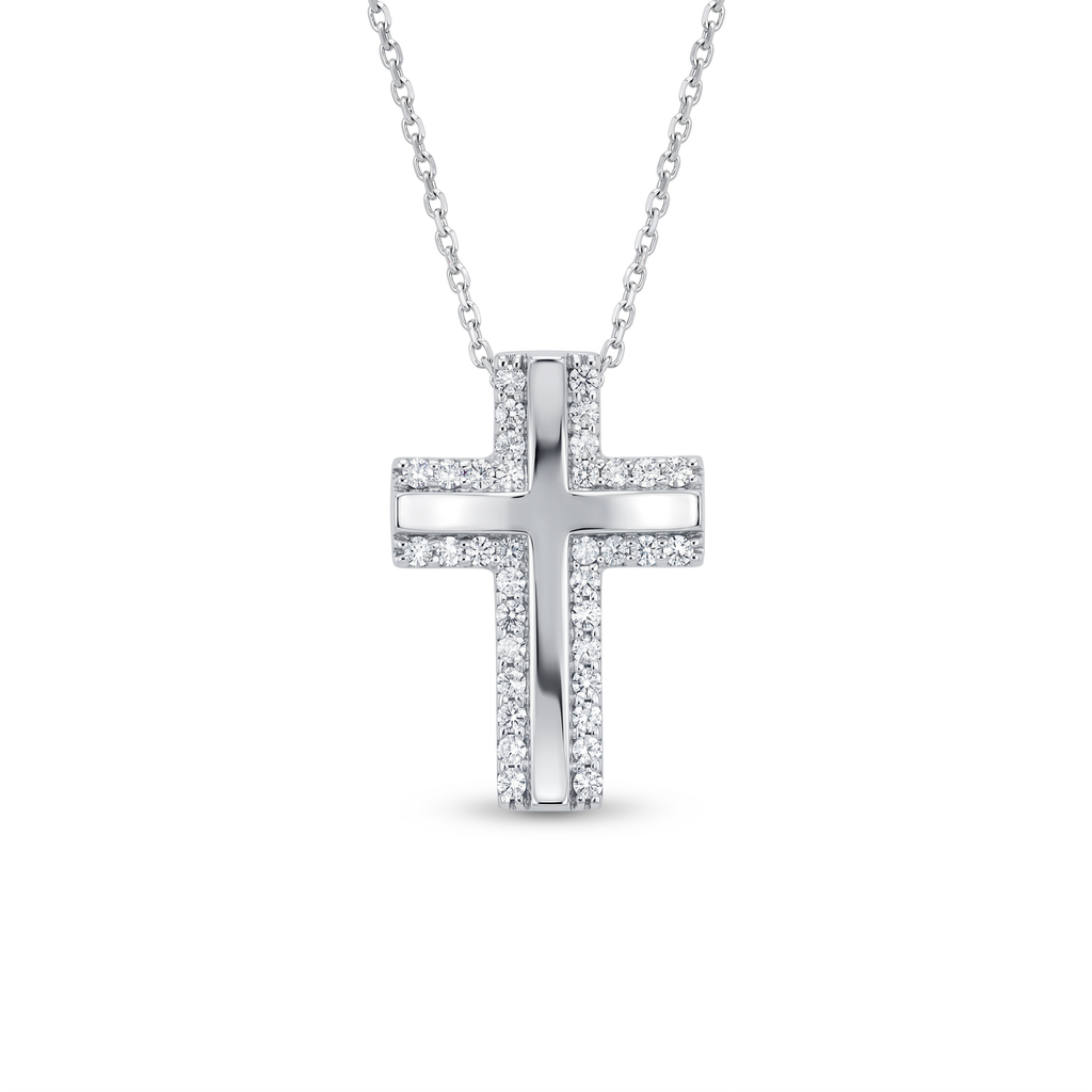 Diamond White Gold Cross Necklace