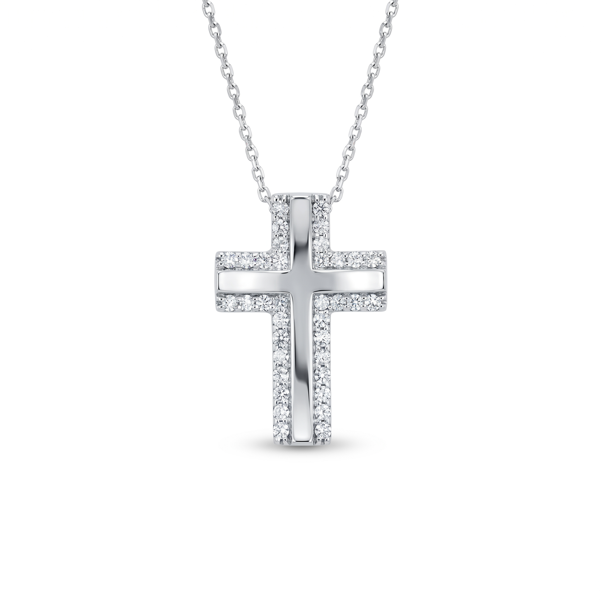 Diamond White Gold Cross Necklace