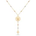 18K Multicolor Gold Saint Charbel Rosary Necklace