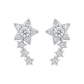 Diamond White Gold Star Stud Earrings