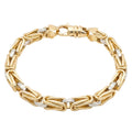 Men 18K Two Tone Gold Chain Bracelet