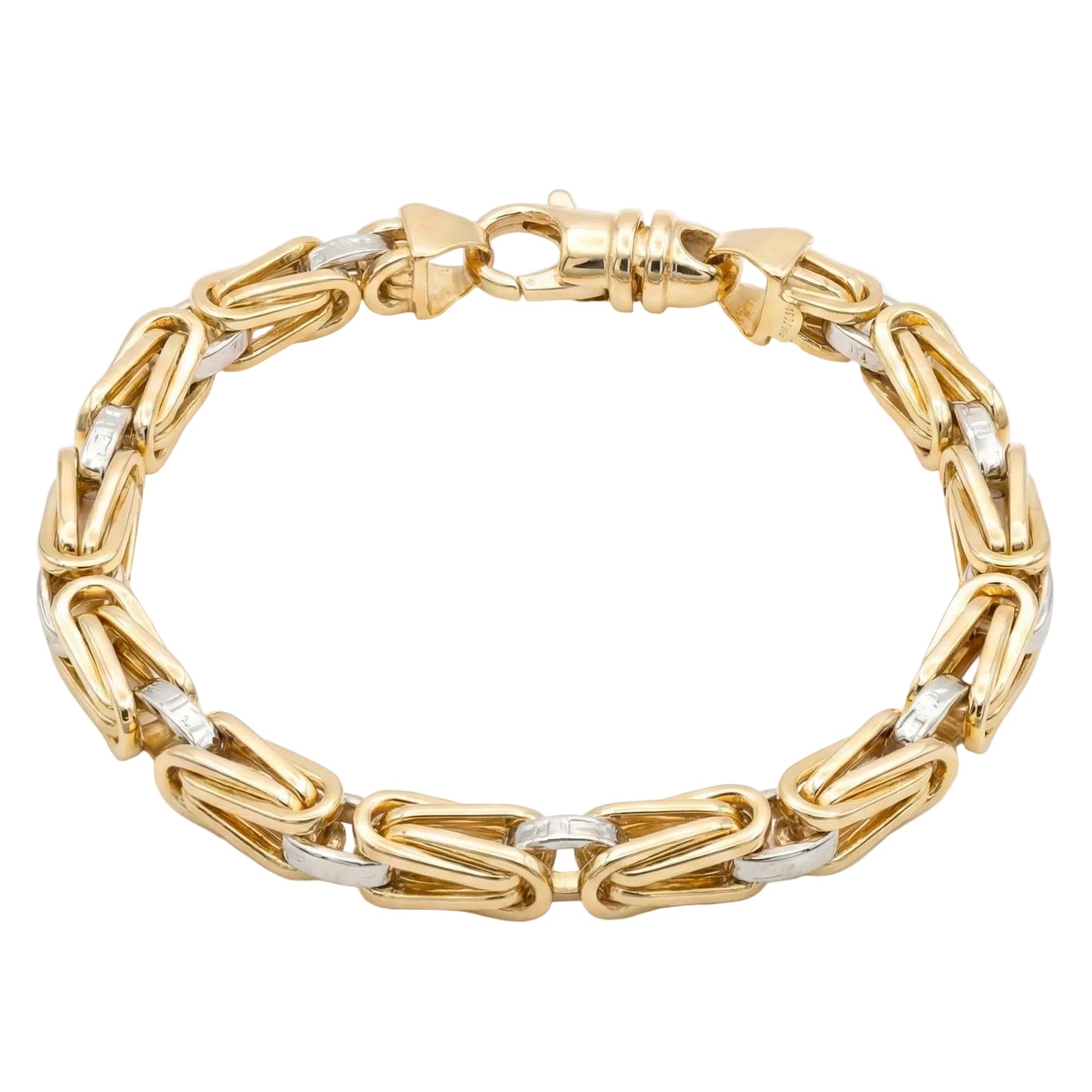Men 18K Two Tone Gold Chain Bracelet