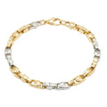 Men 18K Two Tone Gold Chain Bracelet