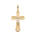 18K Two Tone Medium Crucifix Pendant