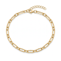 18K Yellow Gold Paper Clip Chain Bracelet