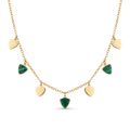 18K Yellow Gold Malachite Chain Necklace