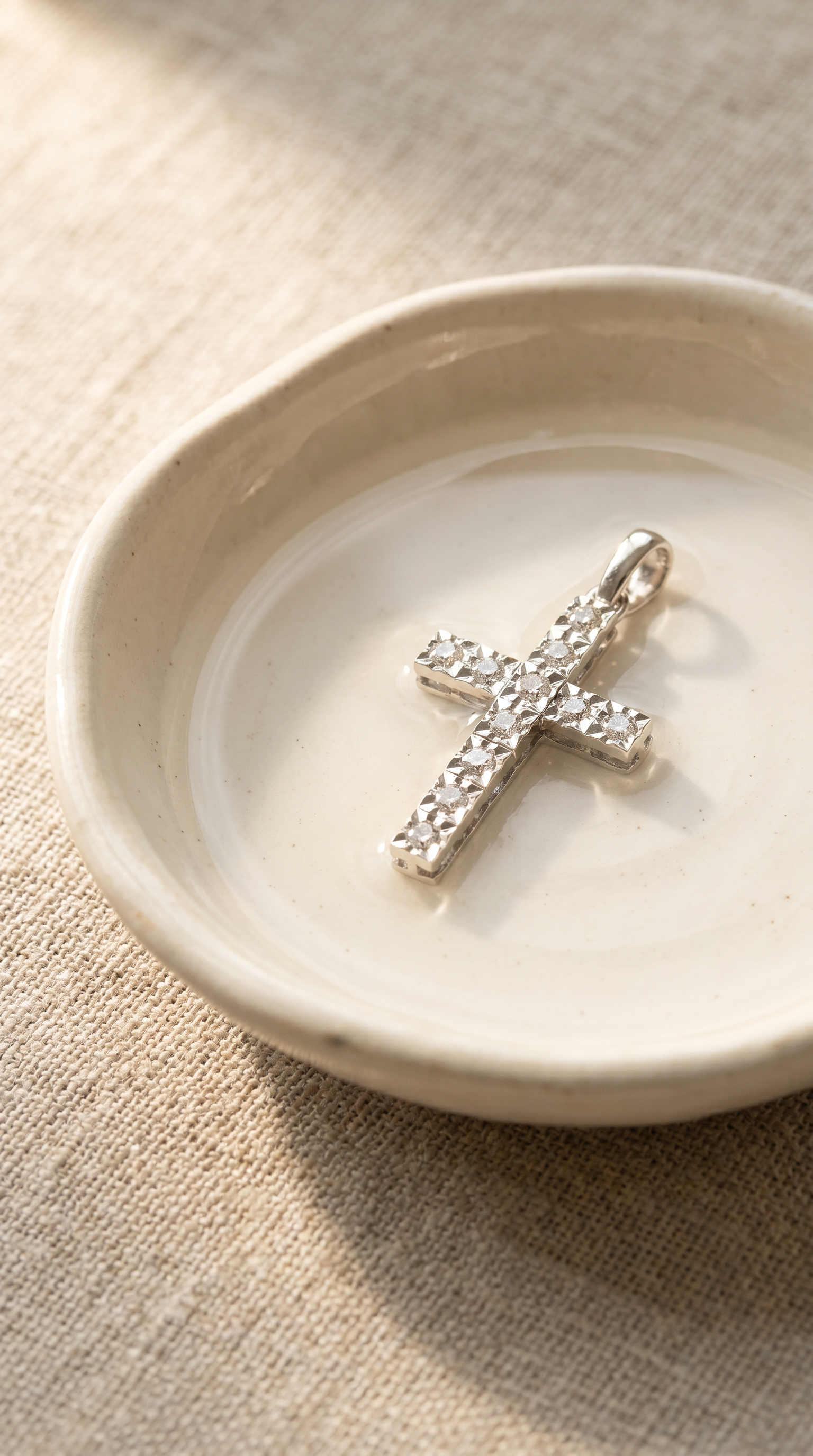 Diamond White Gold Cross Pendant