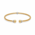 18K Two Tone Gold Cuff Bracelet