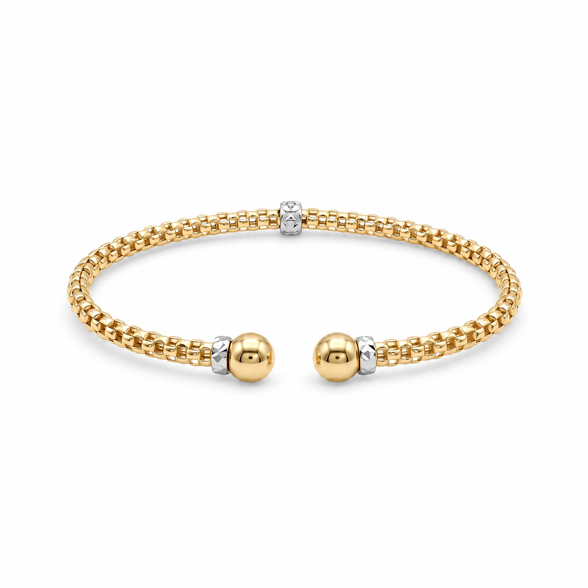 18K Two Tone Gold Cuff Bracelet
