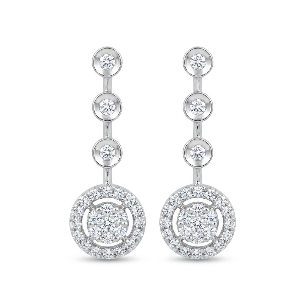Diamond White Gold Drop Earrings
