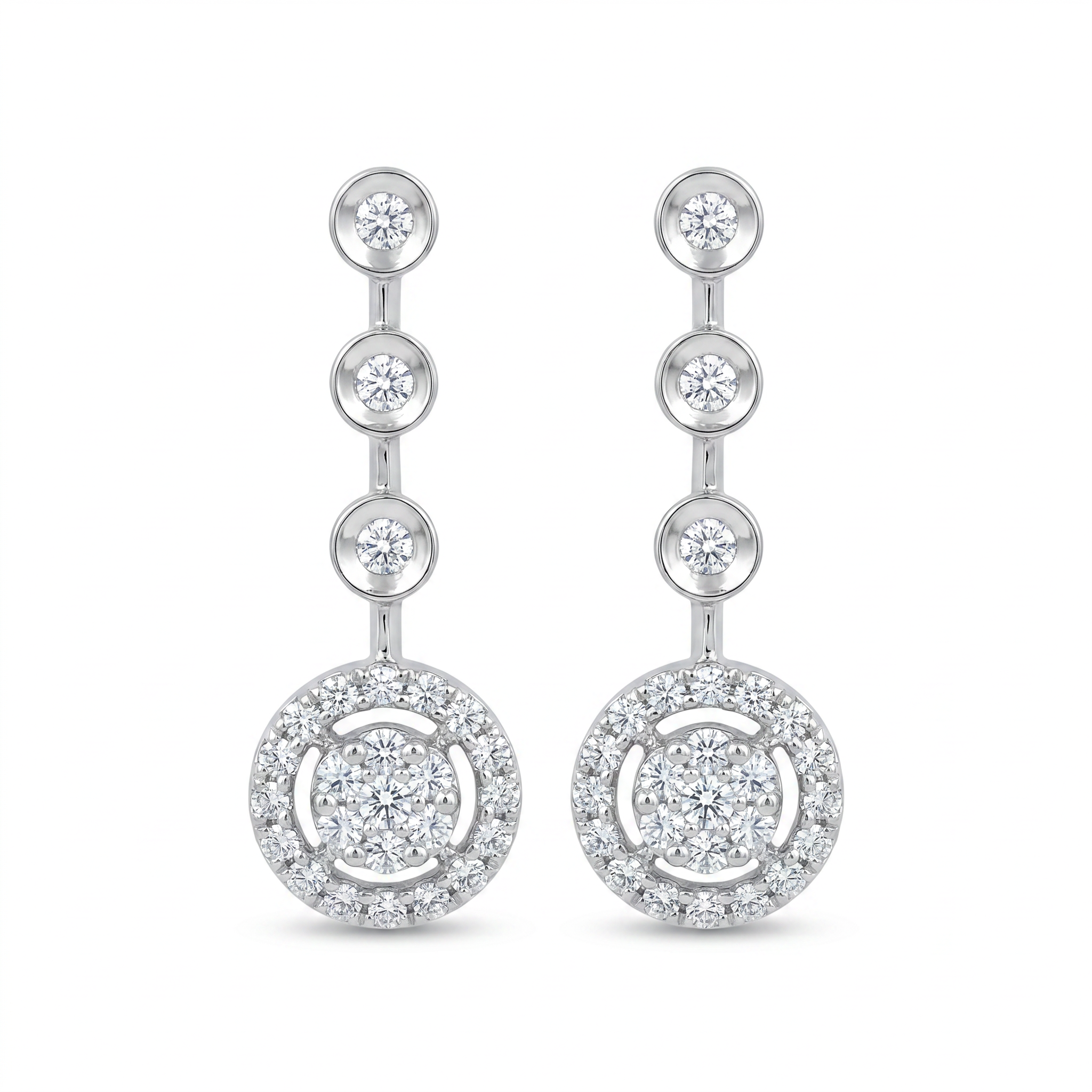 Diamond White Gold Drop Earrings