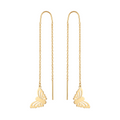 18K Yellow Gold Butterfly Dangle Earrings