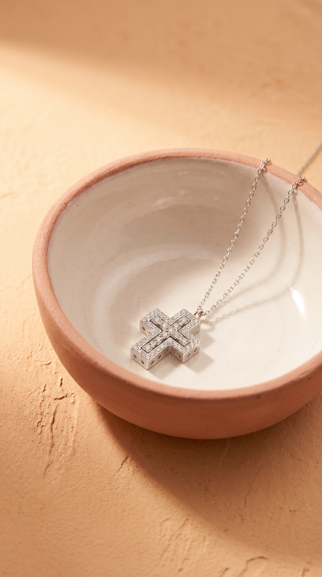 Diamond White Gold Cross Necklace