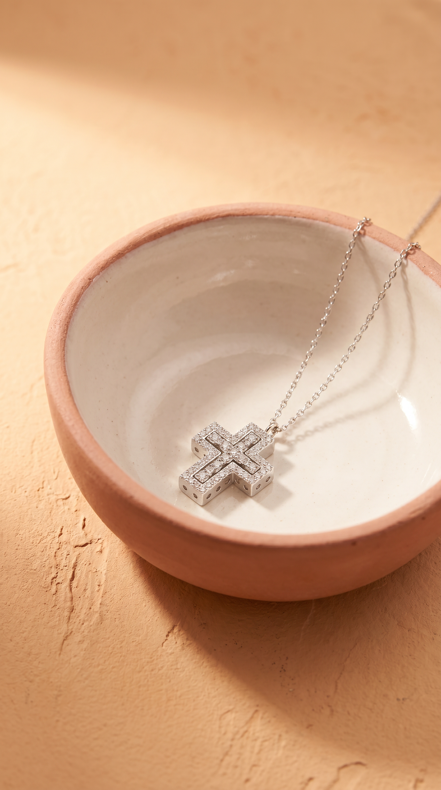 Diamond White Gold Cross Necklace
