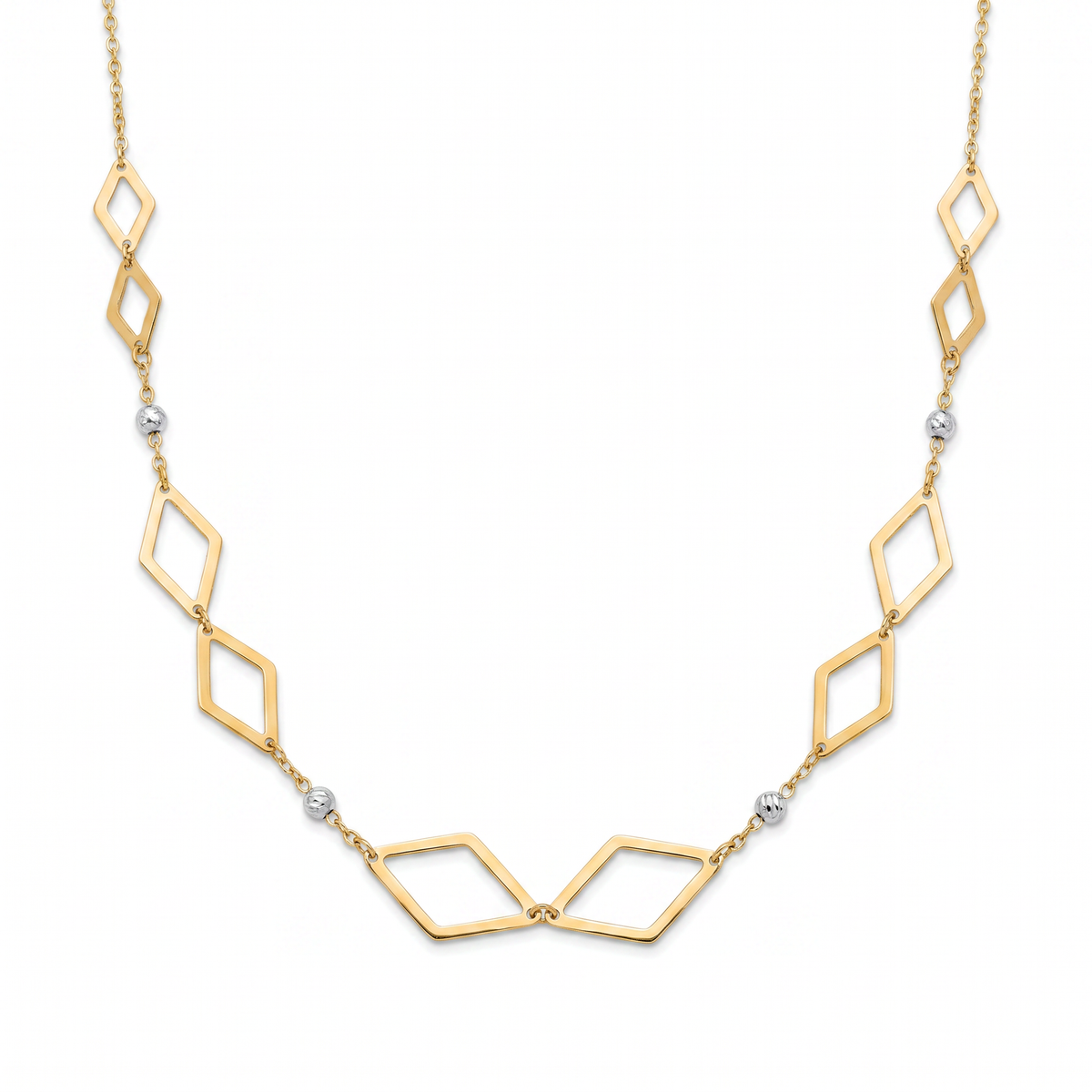 18K Two Tone Gold Chain Necklace