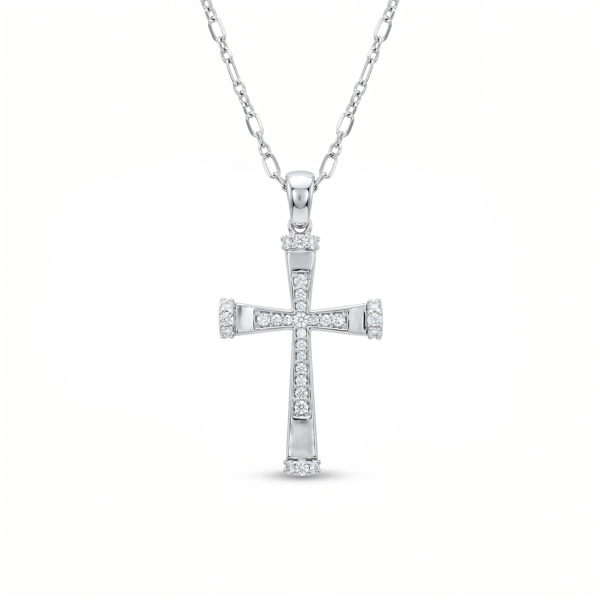 Diamond White Gold Cross Necklace
