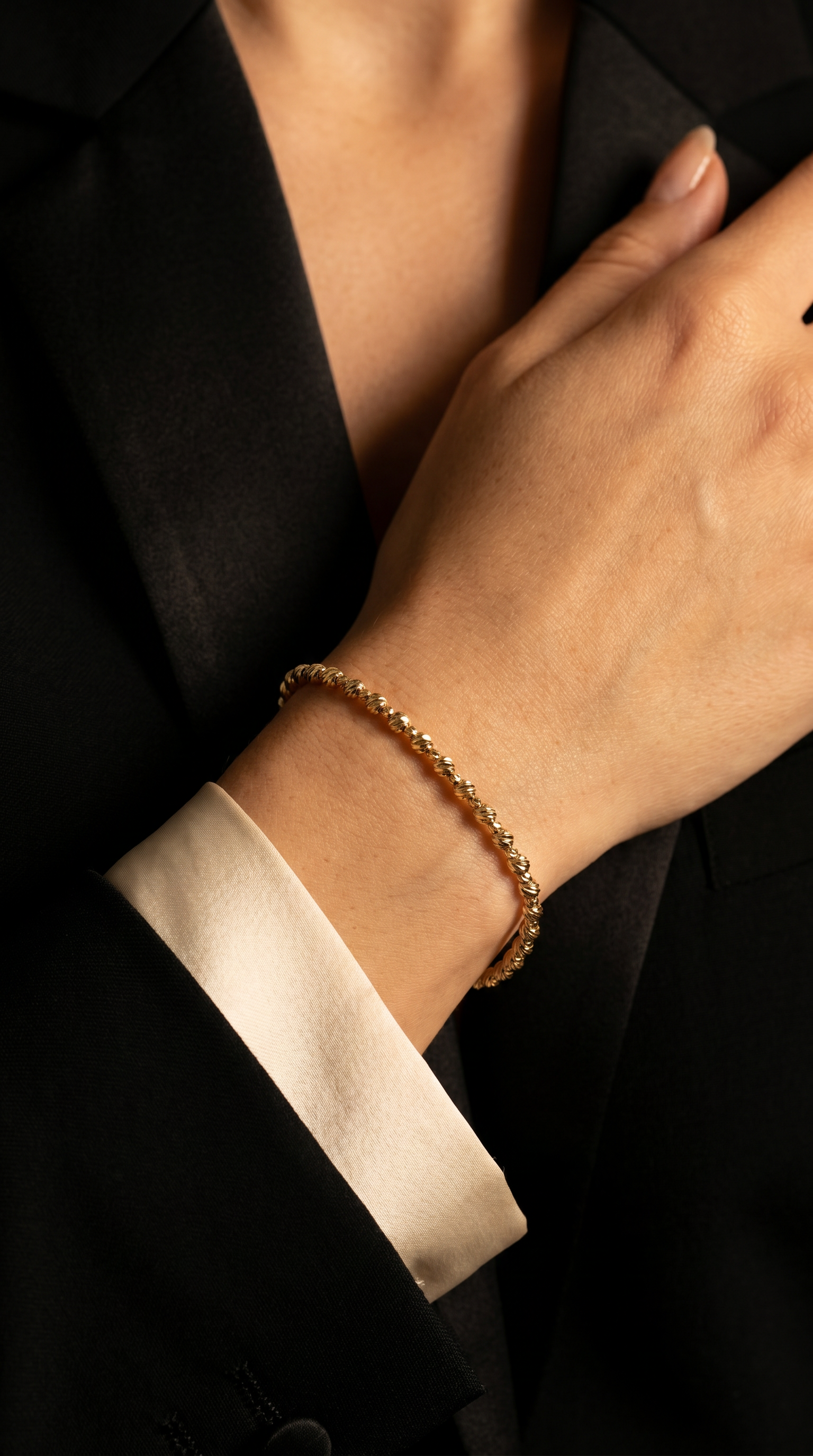 18K Yellow Gold Beaded Bracelet