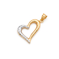 18K Two Tone Gold Heart Pendant