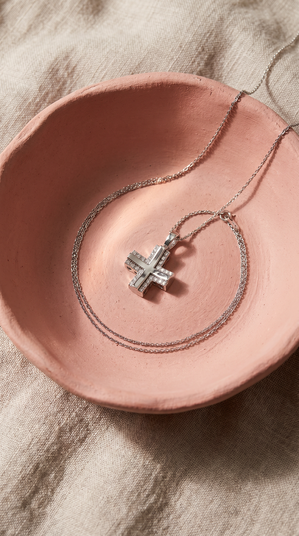 Diamond White Gold Cross Necklace