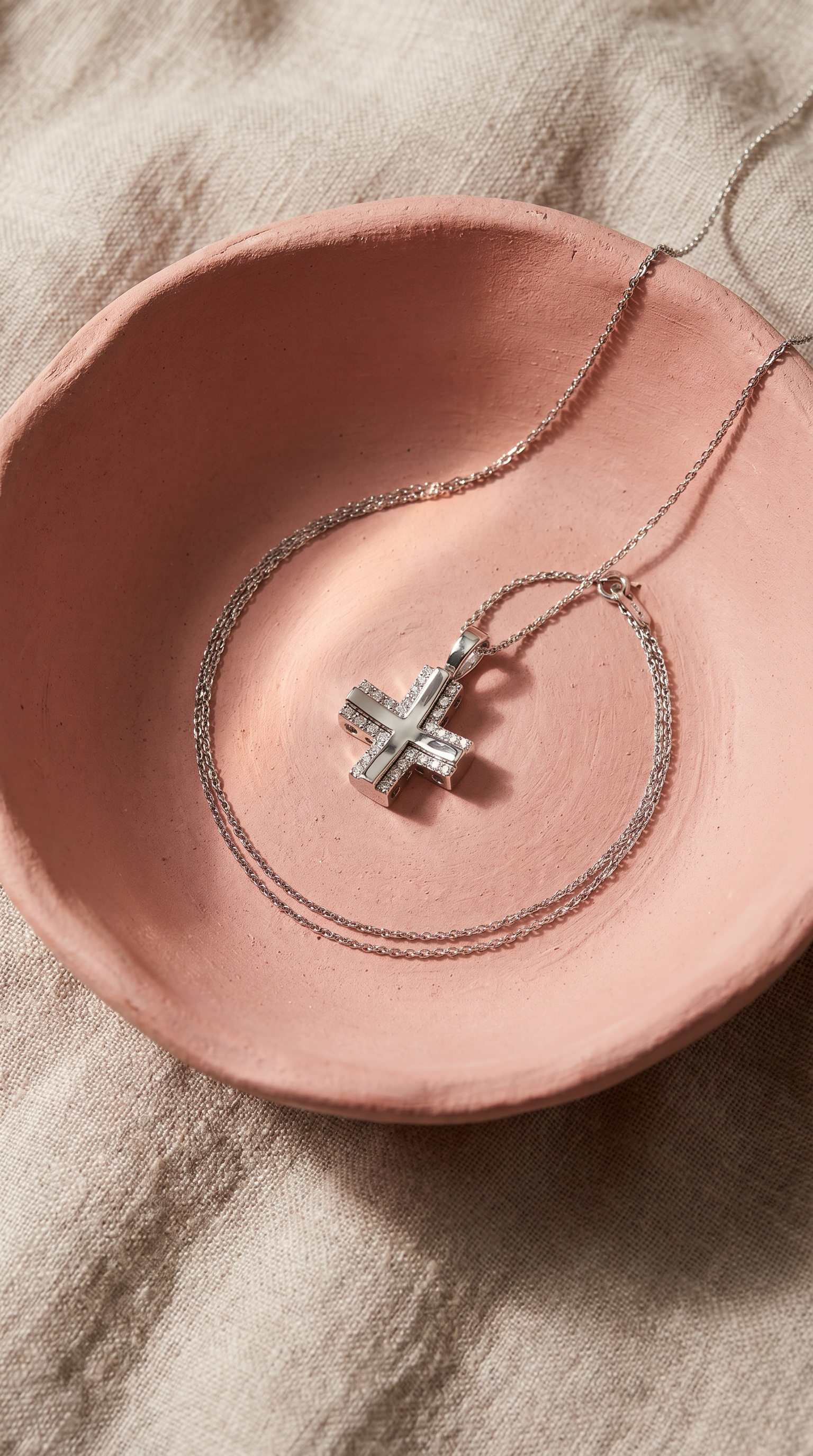 Diamond White Gold Cross Necklace